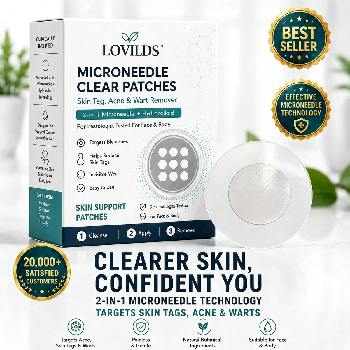LOVILDS®2-in-1 Microneedle & Hydrocolloid Patch