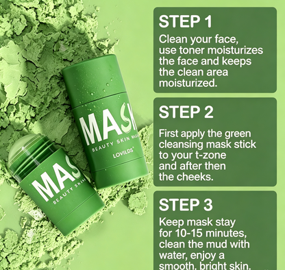 LOVILDS™ Green Tea Deep Cleanse Mask Stick – Pore Minimizing Blackhead Remover with Natural Green Tea Extract, Oil Control & Gentle Cleansing for All Skin Types