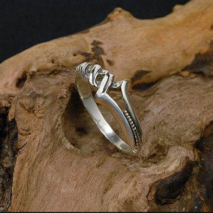 Fihong Vintage Lance Ring for Men Adjustable Open-Ended Finger Ring Unique Gift for Boyfriend